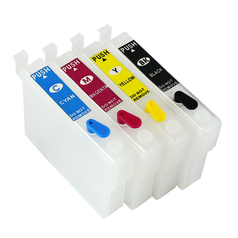 Set 4 Cartucce Vuote Ricaricabili Per Epson T1291 T1292 T1293 T1294 Colortonerit 8869