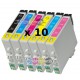 Stock 10 Cartucce Compatibili A Colore Serie Epson T0481 T0482 T0483 T0484 T0485 T0486