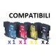 Cartucce Compatibili Combo Ad Alta Capacità Per Brother LC-1100Bk LC-1100C LC-1100M LC-1100Y LC-980Bk LC-980C LC-980M LC-980Y