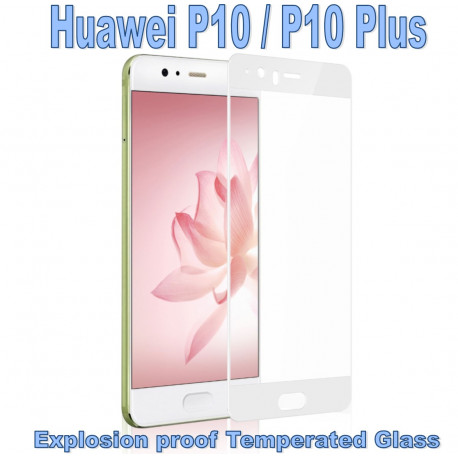 Pellicola Vetro Temperato Full per Huawei P10 Plus bianca
